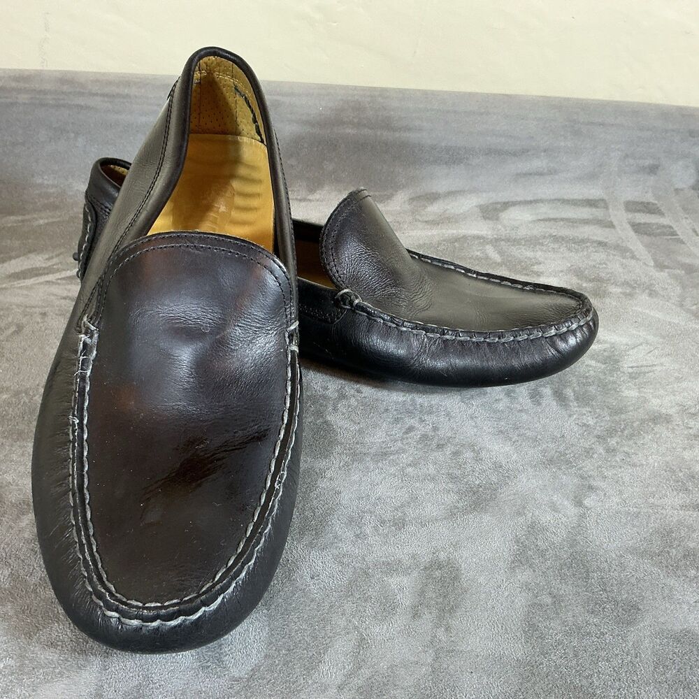 11.5 M Sherry Top Sider Gold Cup Moccasin Black Leather Driving Loafers Slip On